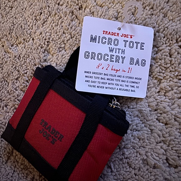 Trader Joe’s 2 Micro Tote Bags with Grocery Bag Inside - Picture 6 of 7
